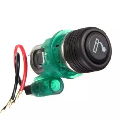 Priza auto suplimentara incorporabila, verde, pentru 12V, bricheta inclusa